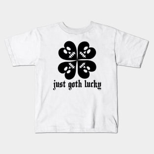 Just Goth Lucky (Black) Kids T-Shirt